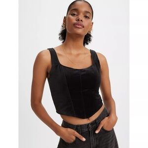 LEVI’S LENNOX CORSET crop TOP size small in black caviar